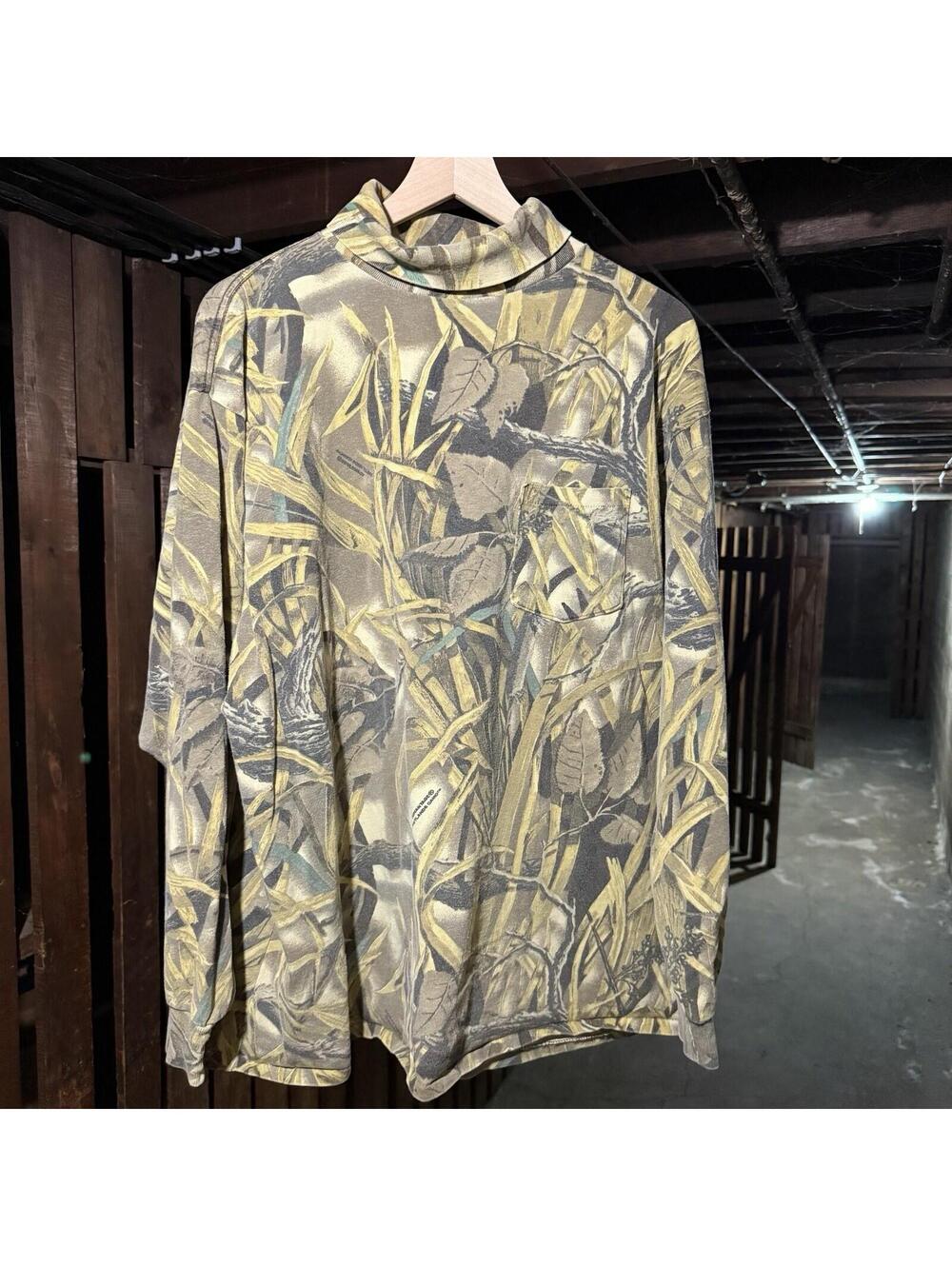 Vintage Advantage Wetlands Camo Shirt USA Made 2XL Hunting Long Sleeve